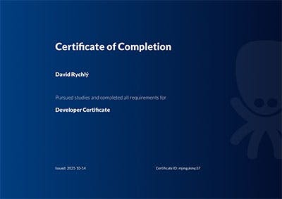 Certifikát - Developer Certificate - Keboola Academy